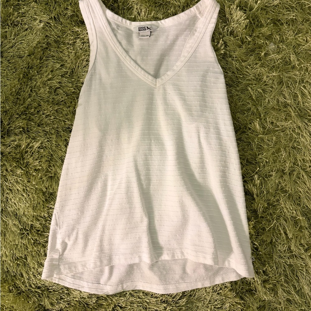 Eddie Bauer White V-Neck Top